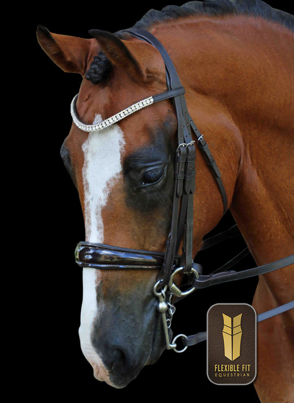 Havana Gel Padded English Leather Monocrown Double Bridle