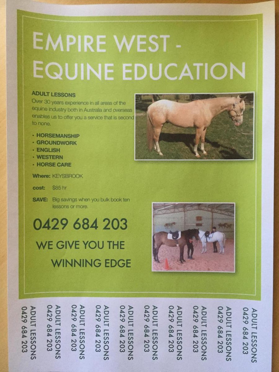 Empire West – Equine Education. For all your Equine Education needs.